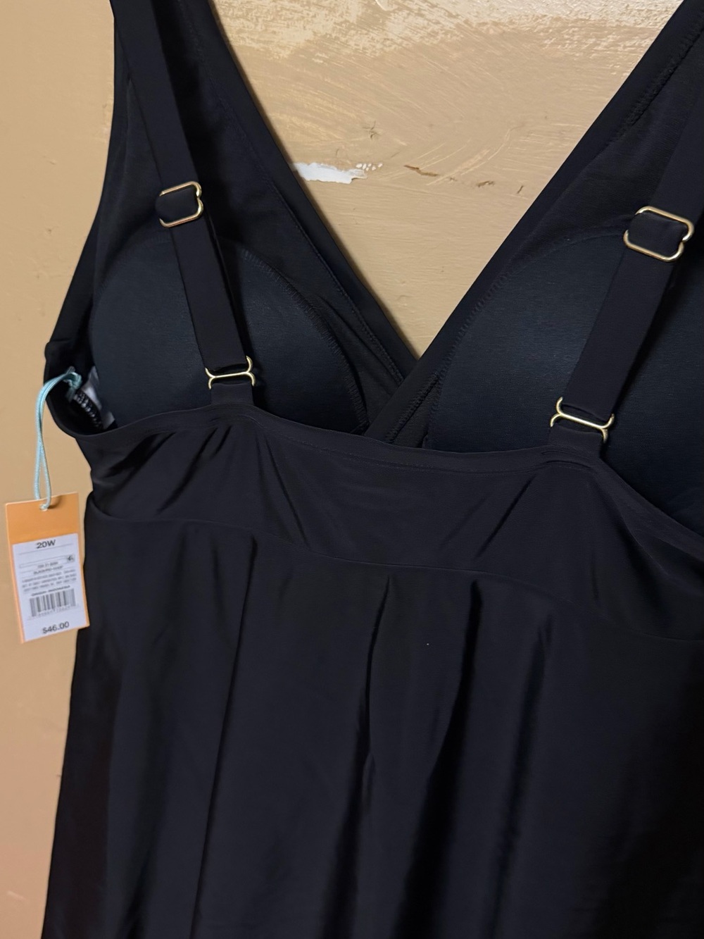Kona Sol Black Swimdress with Built-In Bra